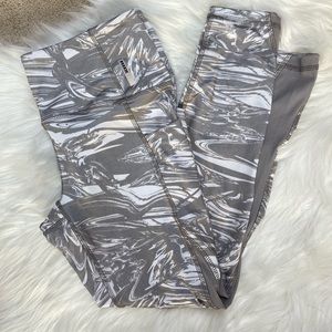 RBX gray and white workout leggings size L